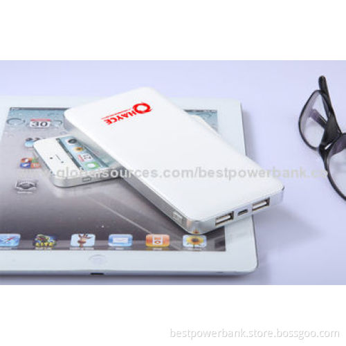 Portable Universal 12,800mAh Power Bank, Dual USB, Class A Lithium Polymer High Capacity Power Bank